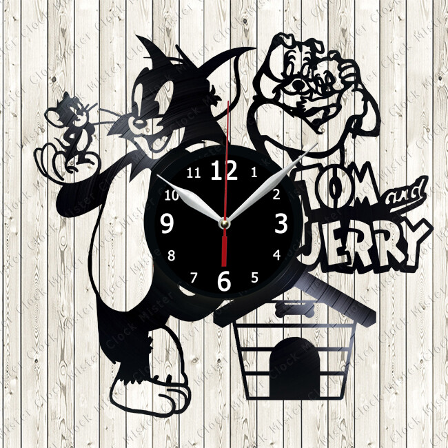 Tom and Jerry Vinyl Record Wall Clock Decor Handmade 519 | eBay