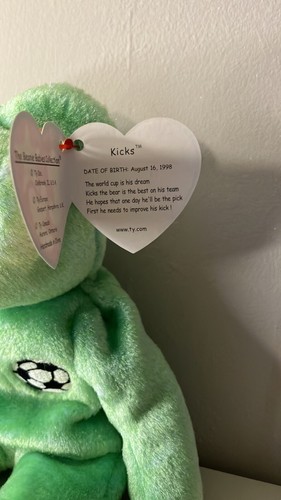 TY Beanie Baby Kicks the Bear With Tag Retired Vintage 1998 - Bild 5 von 6