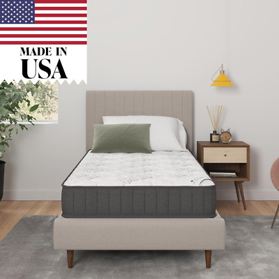 9'' Twin Mattress in a Box Made in USA, Firm Mattress, Hybrid Mattress Cool Impro