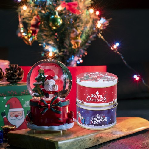 Metal Christmas Cookie Containers Tins 12pcs Round Cookies Boxes Containers F... - Picture 5 of 9