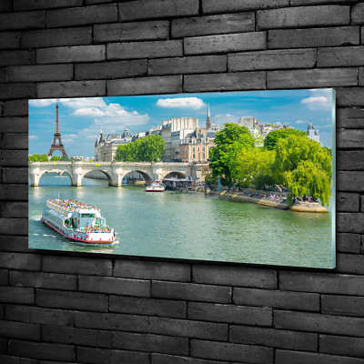 Wandbild Glas-Bild Druck auf Glas 100x50 Deko Sehenswürdigkeiten Seine Paris