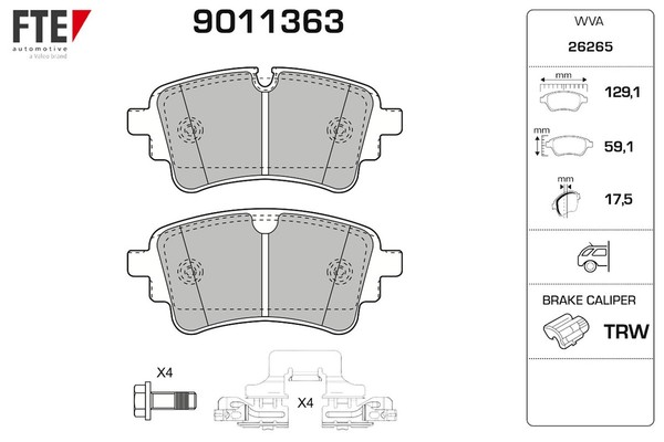 FTE Bremsbelagsatz Scheibenbremse 9011363 FüR Audi A5 Sportback F5A F5F F53 F5P-image