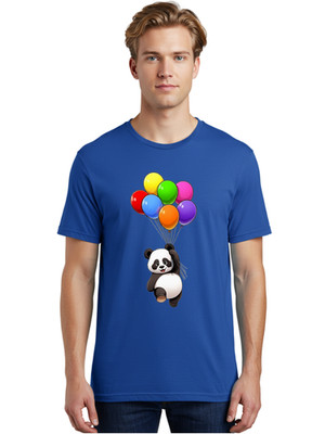 Panda-With-Balloons-10 Mens Graphic Tee, 100% Cotton, Casual Summer Wear