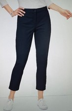 Talbots Women Navy Cotton Perfect Crop Stretch Pants Size 10 P NEW