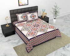 Traditional Jaipuri Bedsheet for Double Bed with 2 Pillow Covers IB 145