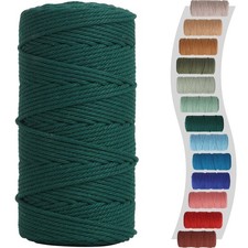 Macrame Cord 3mm 220yards 200 Meters Dark Green Macrame Supplies Macrame Ya...