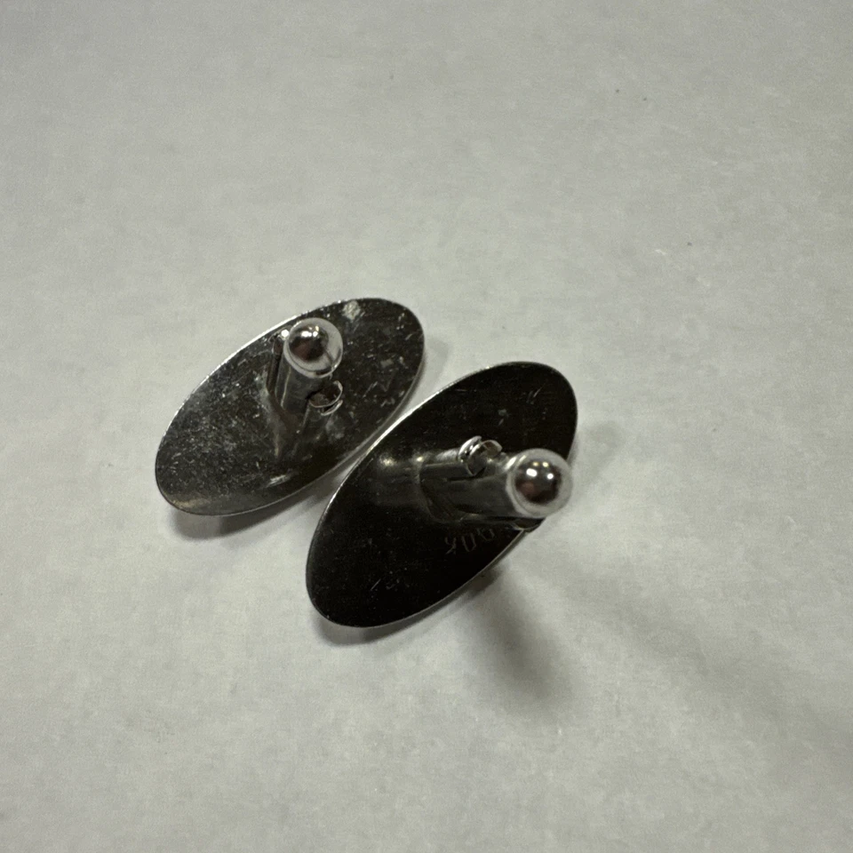 Gemelos vintage de joyería de plata con estrás de cristal Swank Foto 2 de 4