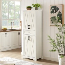 H68" Tall Cupboard Farmhouse Kitchen Pantry Living Room Storage Cabinet 4 Doors