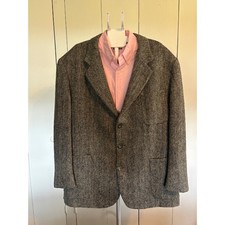 Vintage Harris Tweed x Hunt Club Pure Scottish Wool Blazer Jacket 46 Regular