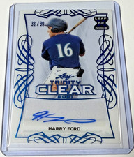 2021 Leaf Trinity Harry Ford Clear Blue XRC Auto #'d 33/99 Seattle Mariners