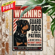 Danger Protected Beware Of Dog Warning Sign Guard Animal Metal Plaque
