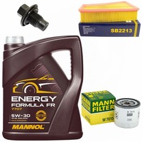 MotoröL Filter Set 5W30 5 Liter + ÖLablassschraube FüR Ford Mondeo Iv Volvo 2.0
