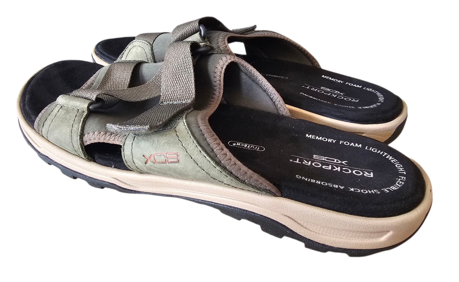 Rockport Men’s Shoes Olive Green Trail Technique Slide Sandals Size 12