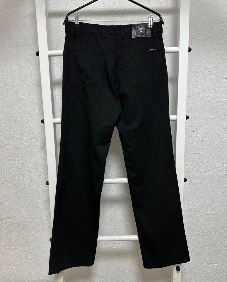 Pantalones de mezclilla Ferre para hombre a rayas negros talla W32 L34 Avant-Garde años 2000 Foto 4 de 4