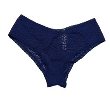 Victoria's Secret PINK Lace Jacquard Leopard Cheekster Panty Navy Size Medium