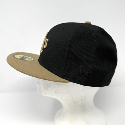 Cappellino Oakland Athletics New Era 59FIFTY taglia 7 nero e oro MLB autentico - Foto 3 di 9