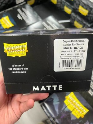 Dragon Shield Matte Black 10 PACK DISPLAY BOX Standard Size Sleeves 100ct Case
