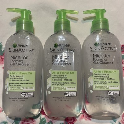 3~Garnier SkinActive Micellar Foaming Gel Cleanser All-in-1 Sensitive Skin Combo