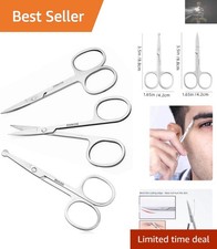 Personal Grooming Essentials: 3.5in Curved  Round Tip Stainless Steel Scissors
