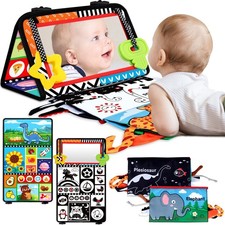 Tummy Time Baby Mirror Toys 0-6 6-12 Months - Montessori Infant Toys Developm...