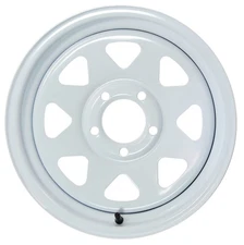 eCustomrim Trailer Wheel Rim 15X5 15" 5 Lug On 4.5" Center White Spoke