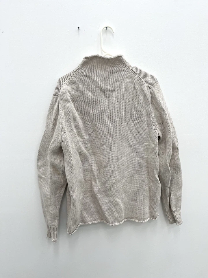 J. Suéter Crew Oarsman Para Hombre Grande CREMA MARFIL Cuello Redondo Tejido Pescador Foto 2 de 4