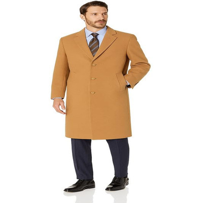 Adam Baker Mens 400904 Single Breasted Wool Cashmere Full Length Topcoat -
