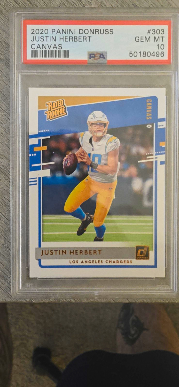 Justin Herbert Panini Donruss #303 Canvas