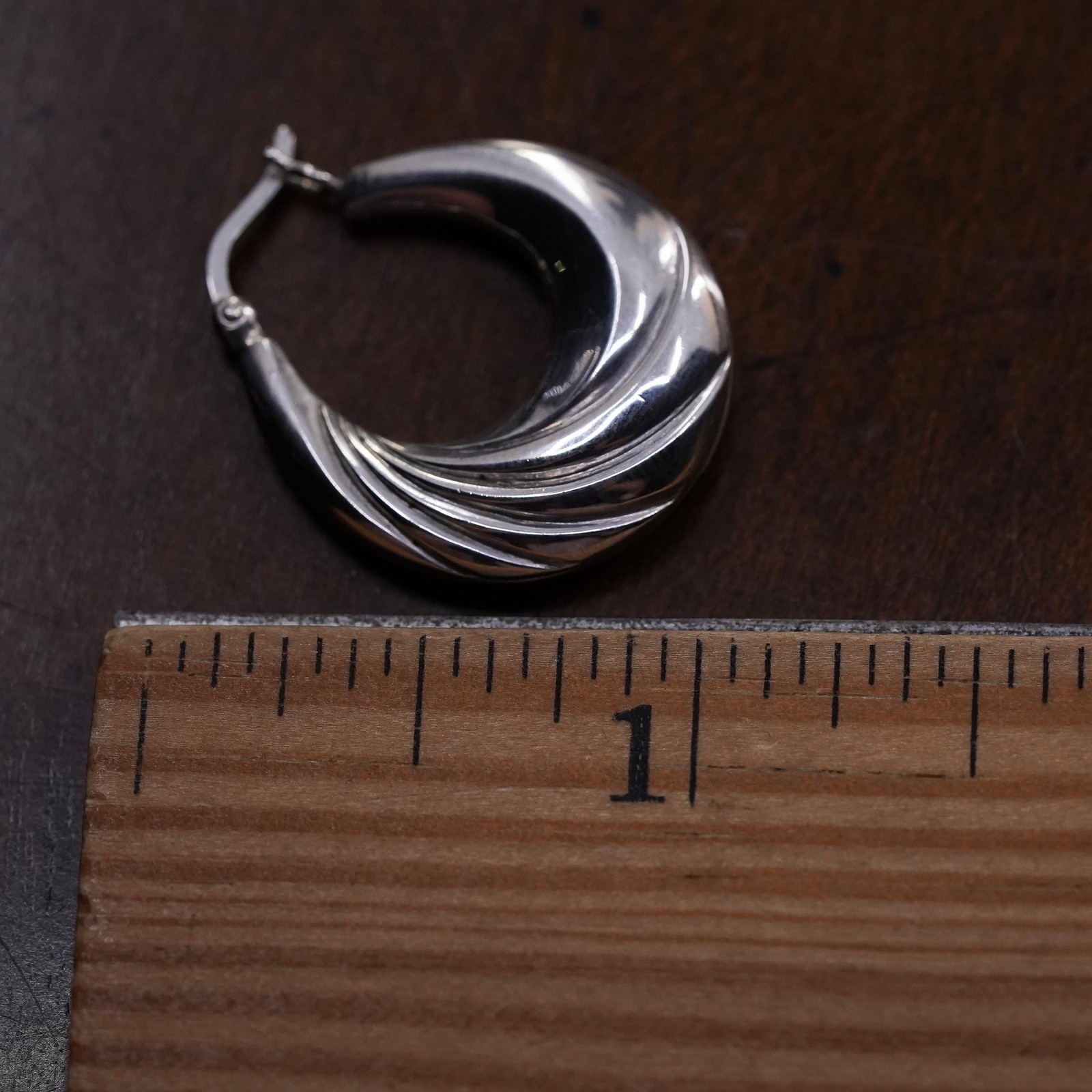 SINGLE EARRING 1", sterling silver loop single ea… - image 6