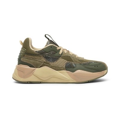 PUMA Rs X Rain Map Lace Up  Mens Green Sneakers Casual Shoes 40209401