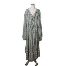 ASOS DESIGN Curve Women's Deep V Neck Maxi Peasant Long Sleeve Dress Size US 22