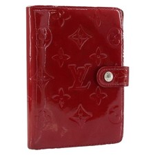 LOUIS VUITTON Monogram Vernis Agenda PM Day Planner Cover Red R21016 Auth BA8895