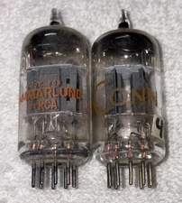 Pair RCA 12AX7 Vacuum Tubes Grey Plate O-Getter TV7 Tested Strong Closely Match