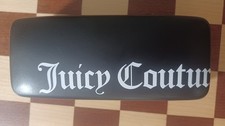 Juicy Couture Hard Eyeglass Case Black/White Logo NEW