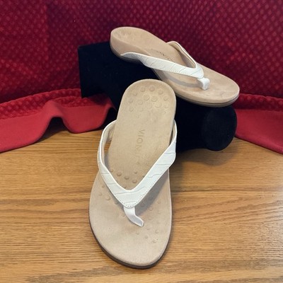 Vionic Womens Dillon White Flip Flops 7M EUC