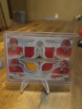 2023-24 Ultimate Collection Quad Materials 129/149 Lindholm, Huberdeau, Kardi!