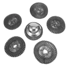 Pot Washing Steel Wool Stainless Scrubber Pan Brush with Handle Cleaning