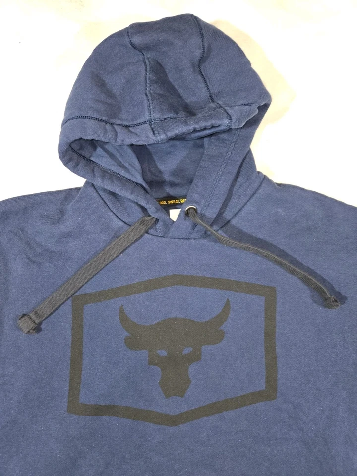 Under Armour Project Rock Pullover Hoodie Mens Large Blue - Image 4 of 4