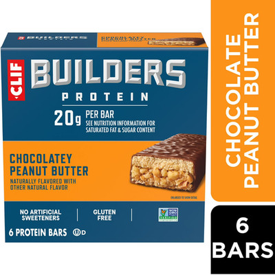 CLIF Builders Protein Bars - Chocolate Peanut Butter Flavor - Gluten-Free
