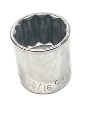 Craftsman 44338 13/16" Inch 12pt Shallow Well Socket 3/8" Drive G1 Series USA