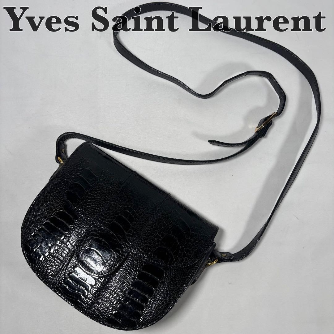Yves Saint Laurent YSL Vintage Cassandra Shoulder Bag Leather Black F09262083