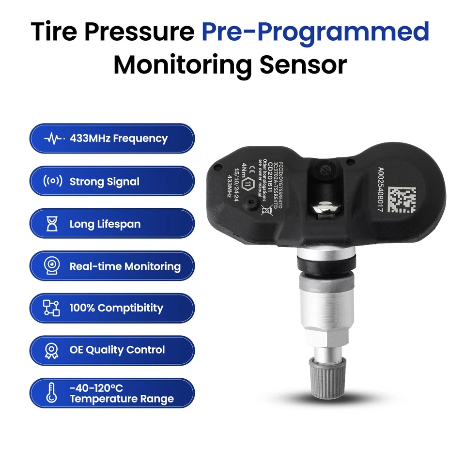 4X TPMS Tire Pressure Monitoring Sensor For Mercedes-Benz GL450 550 A0025408017 Foto 2 de 4