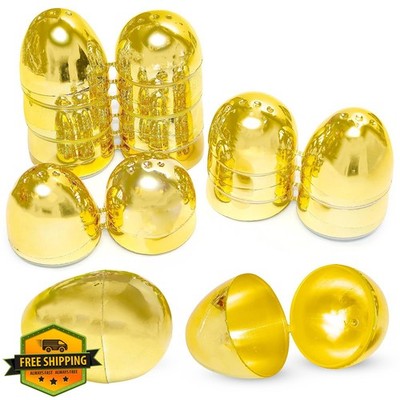 Taboom Gold Easter Eggs 12pc Fillable Plastic Egg Hunt Party Favors