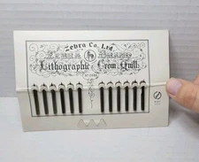 Lot of 12 Vintage Authentic Zebra Lithographic Crow Quill #2586 Round Pen Nibs