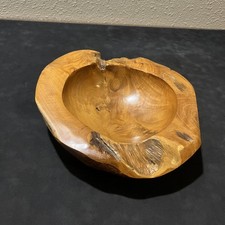 Burl Wood Bowl Handmade Live Edge Rustic Teak Nature Organic Artisan Centerpiece