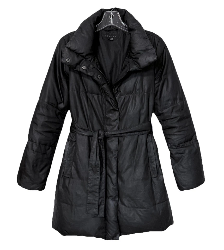 Theory Women’s Down Jacket Audri Patrol Parka Black Puffer Coat Quilted XS/0/P - Image 2 of 4