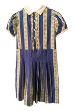 1960s VTG French Blue Striped Cotton Floral +...