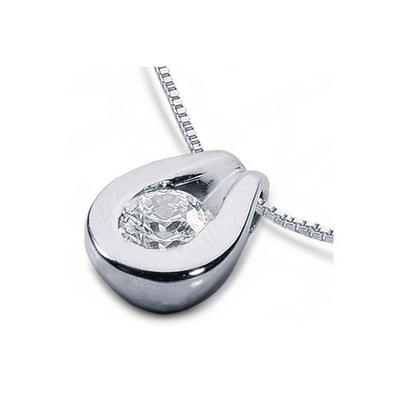 1/3 CT E VS2 Round Cut Natural Certified Diamond Platinum Solitaire Pendant