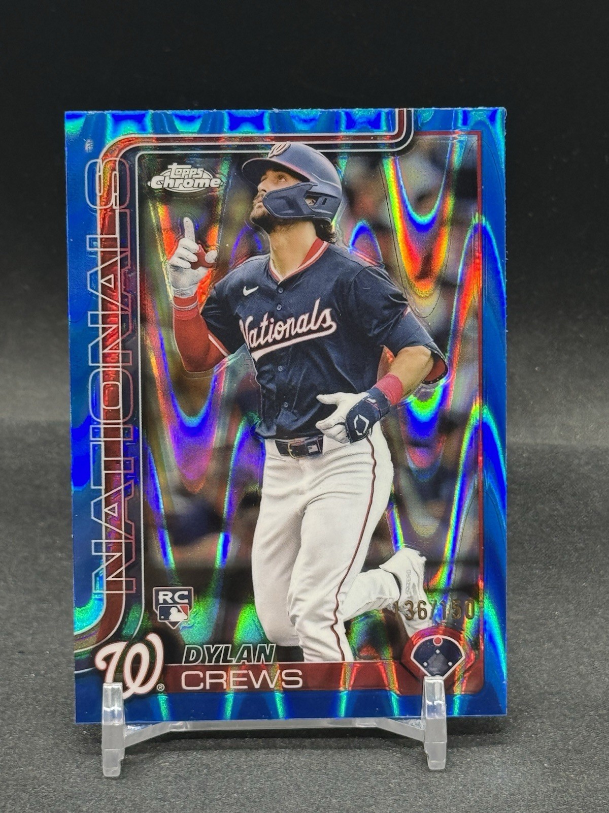 2025 Topps Chrome Dylan Crews RC Blue RayWave /150 - Nationals Rookie card #146