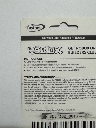 OLD LOGO 2016 Classic Roblox Gift Card **NO VALUE ON CARD** - Picture 7 of 10